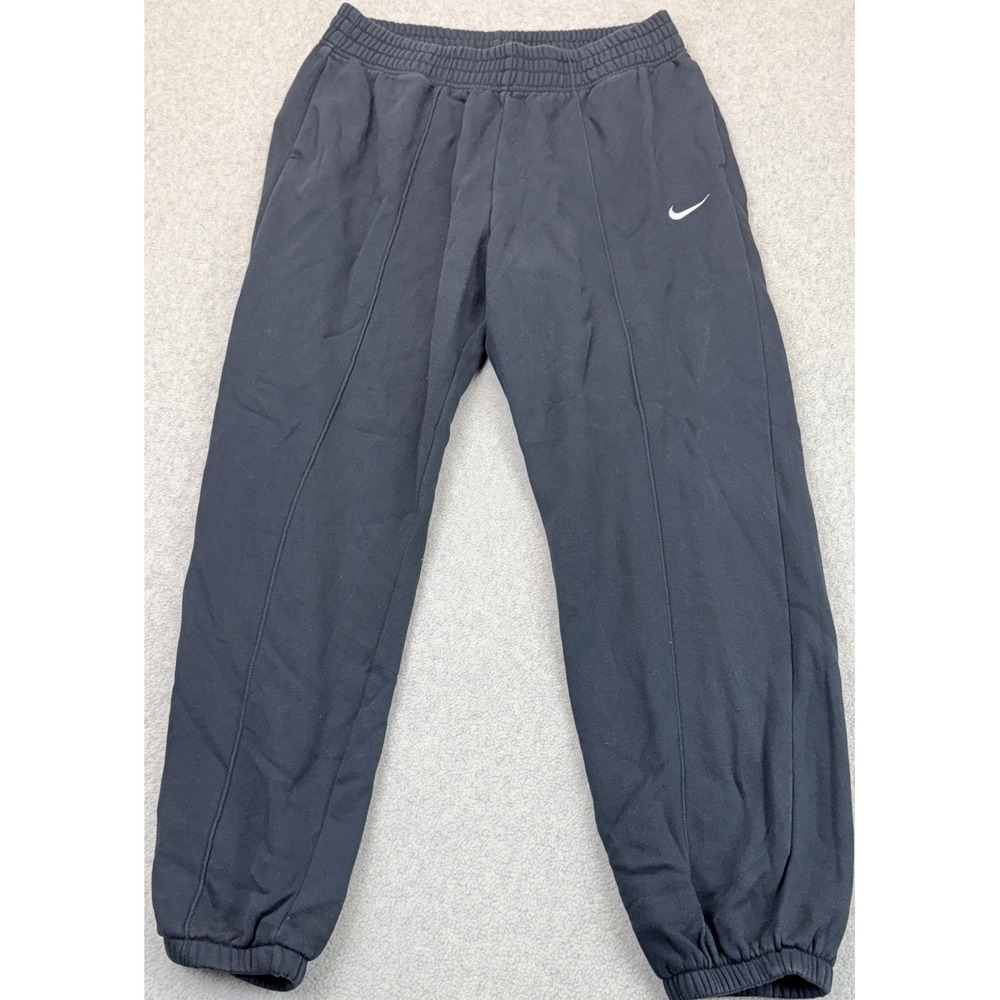 Nike Womens Sweatpants Black Regular Fit Signature Swoosh Logo Outdoor Comfort L